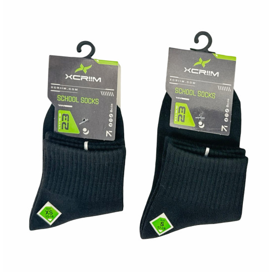 XCRIIM STUDENT MID-CUT SOCKS SIZE: XS-S (XSK050-BK)