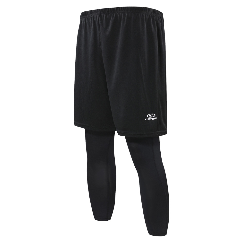 CONELI UNISEX 2IN1 SHORT PANTS WITH 3/4 FITTED PANTS (CSF2098-BK)