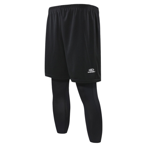 CONELI UNISEX 2IN1 SHORT PANTS WITH 3/4 FITTED PANTS (CSF2098-BK)