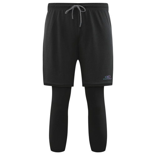 CONELI UNISEX 2IN1 SHORT PANTS WITH 3/4 FITTED PANTS (CSF1993-BK)