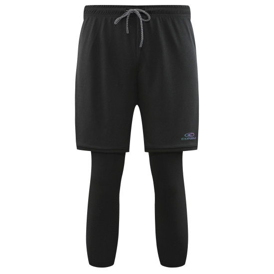CONELI UNISEX 2IN1 SHORT PANTS WITH 3/4 FITTED PANTS (CSF1993-BK)