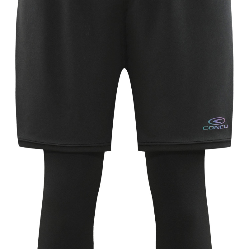 2IN1 SHORT PANTS WITH 3/4 FITTED PANTS (CSF1993-BK)