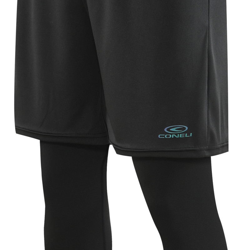 2IN1 SHORT PANTS WITH 3/4 FITTED PANTS (CSF1993-BK)